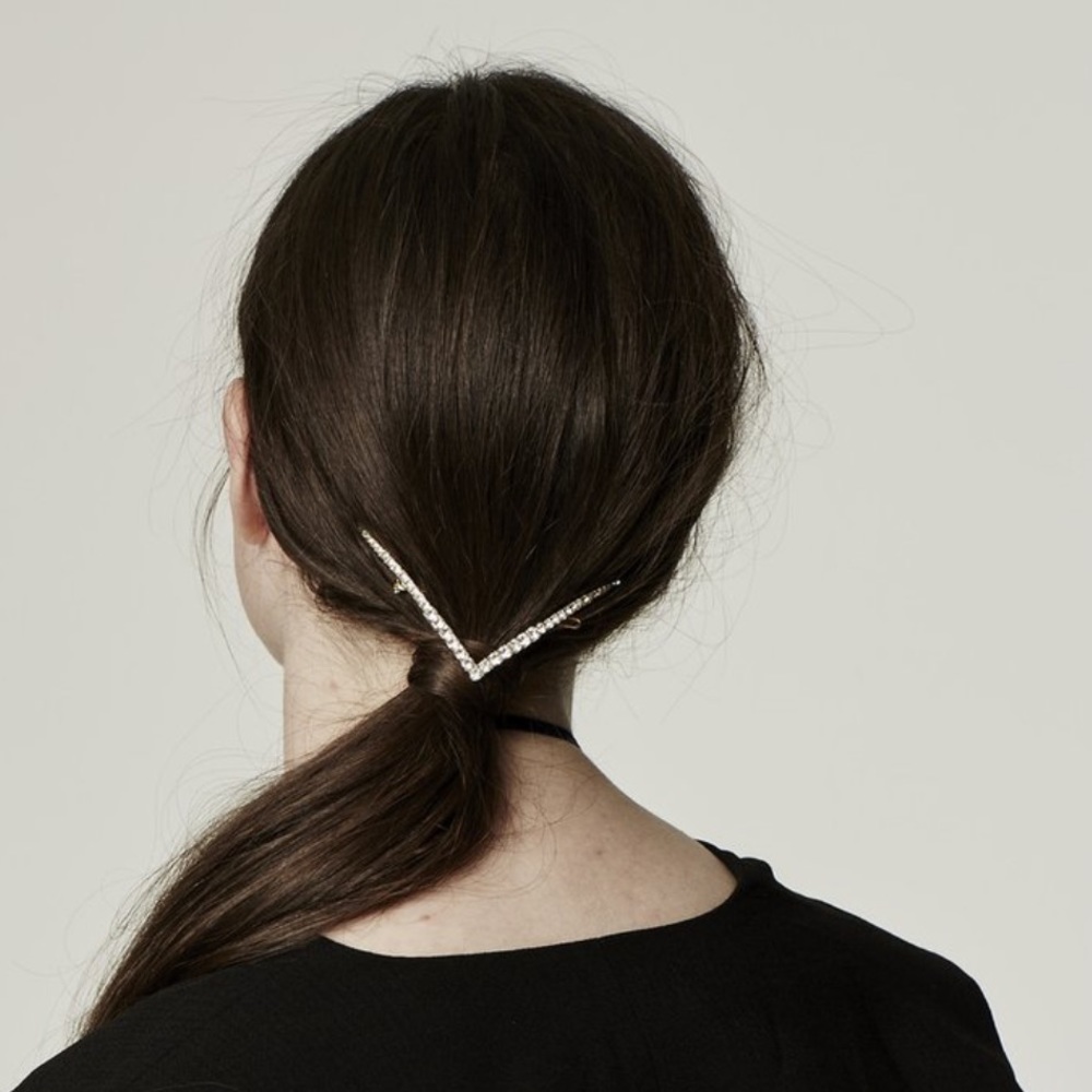 Lelet NY Vee Tapered Crystal Barrette -NEVER WORN